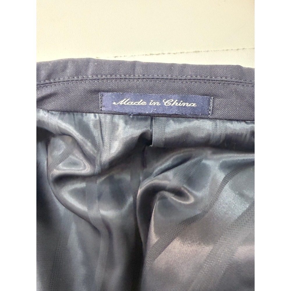 Austin Reed Mens Navy Blue 100% Worsted Wool 2-Button Blazer Gold Buttons 40S - Picture 5 of 11